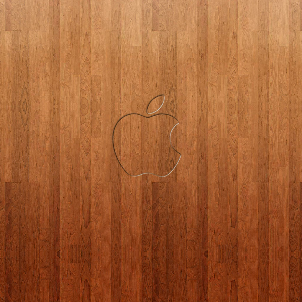 Apple Logo Hardwood iPad Wallpaper, Background and Theme